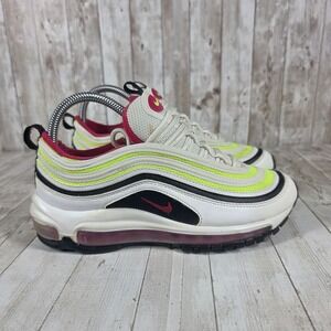 Nike Air Max‎ 97 Youth CJ9978 100 White Volt Pink Running Shoes 5.5Y